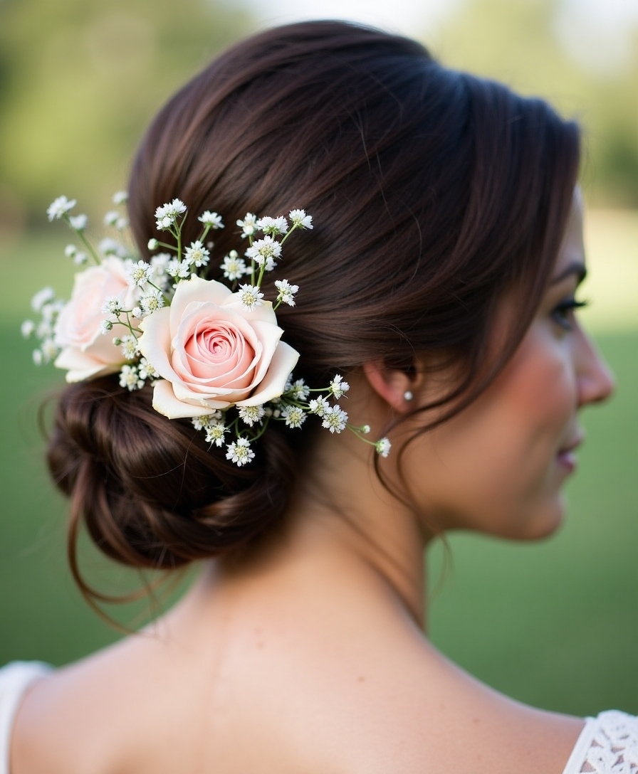 floral elegance in bun