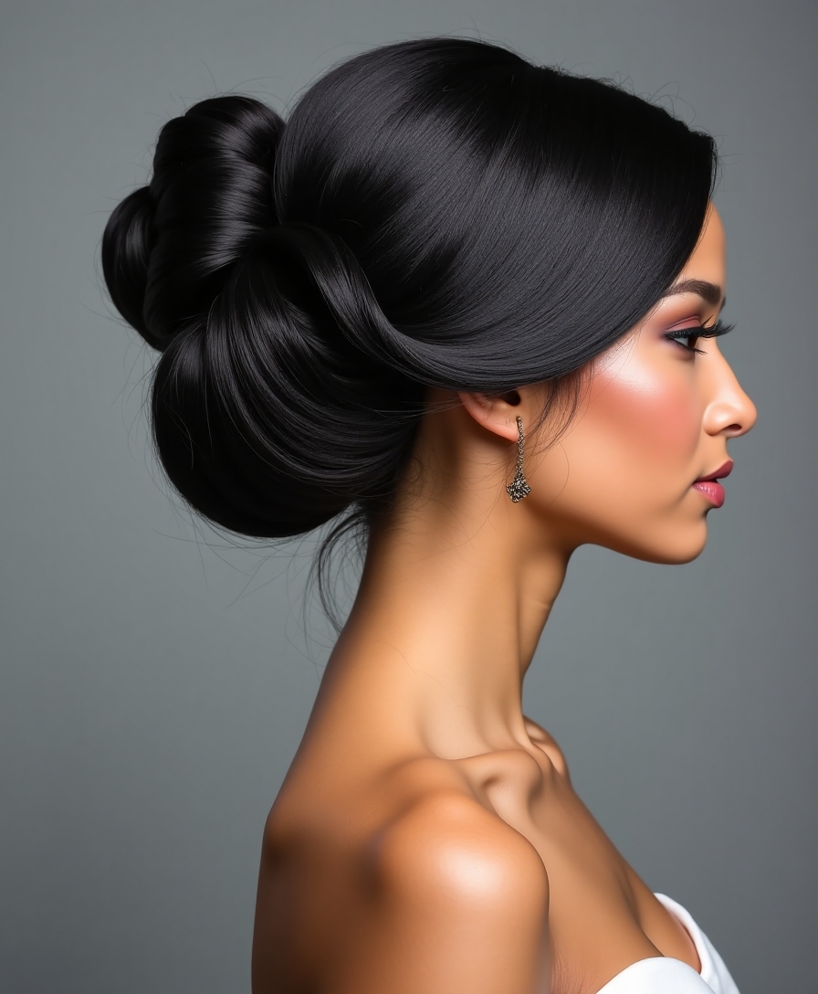 glamorous updo quick weave