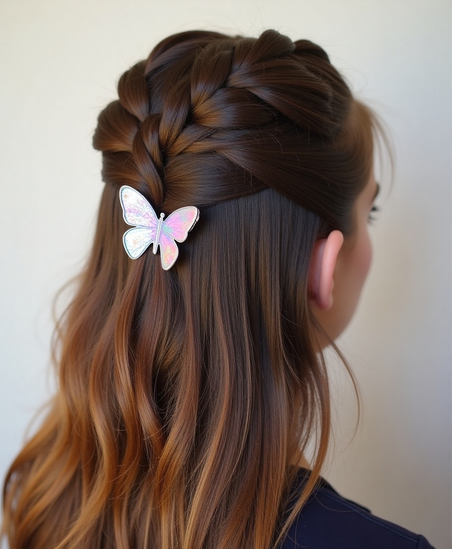 half up twisted crown hairstyle