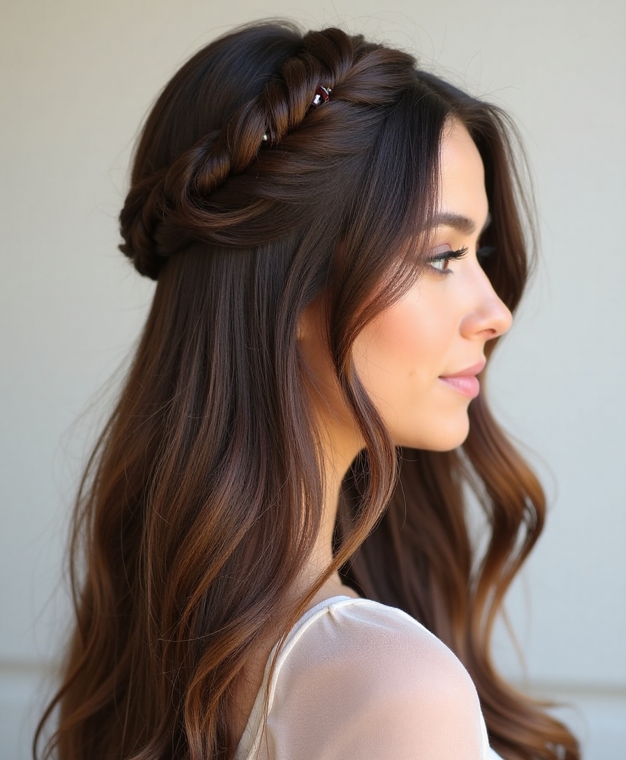 half up twisted crown style