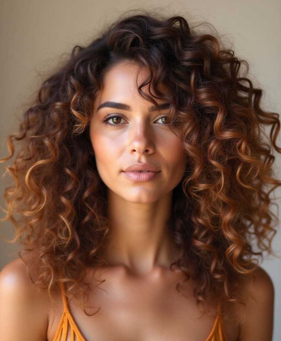 layered curls for bounciness