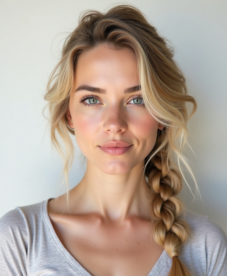messy side braid solution