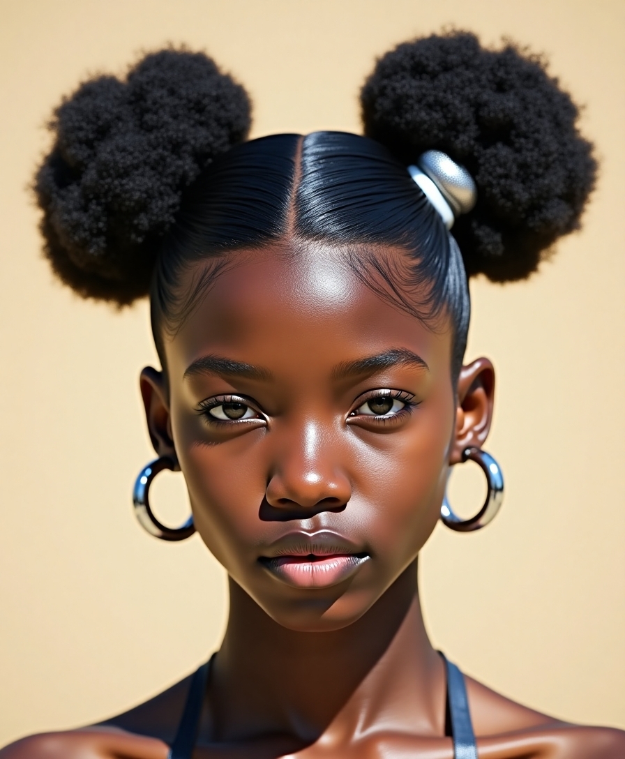 modern edgy space buns