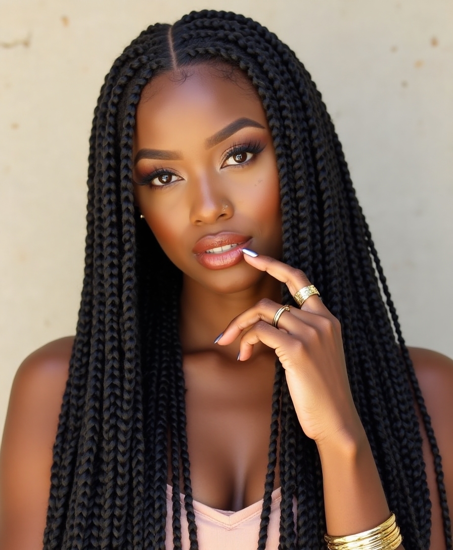 modernized classic box braids