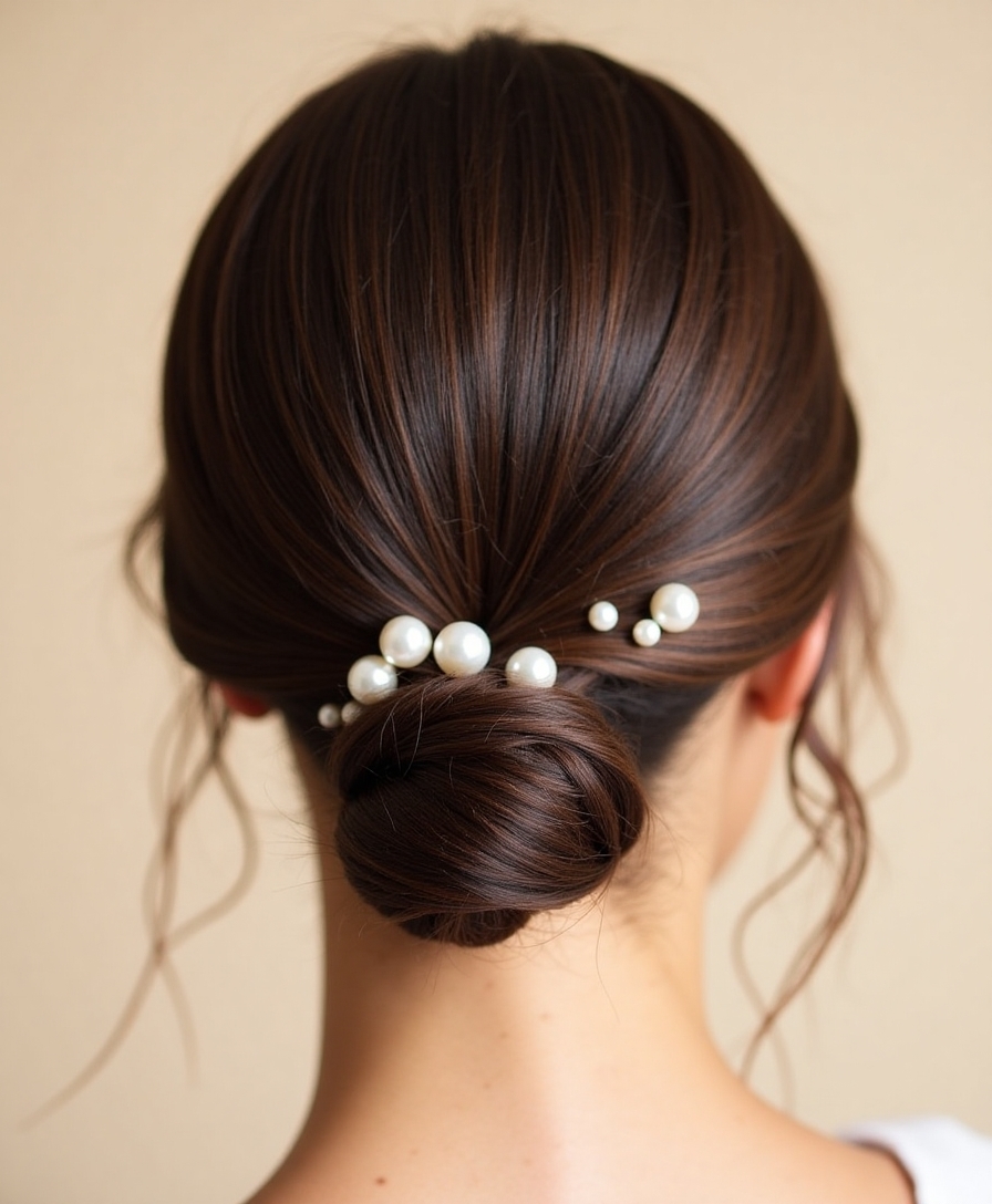 pearls enhance stylish bun