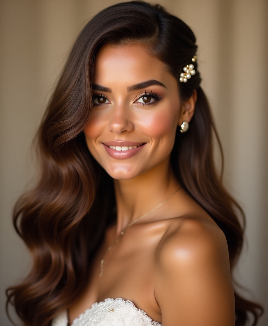 pearls enhance swept back styles