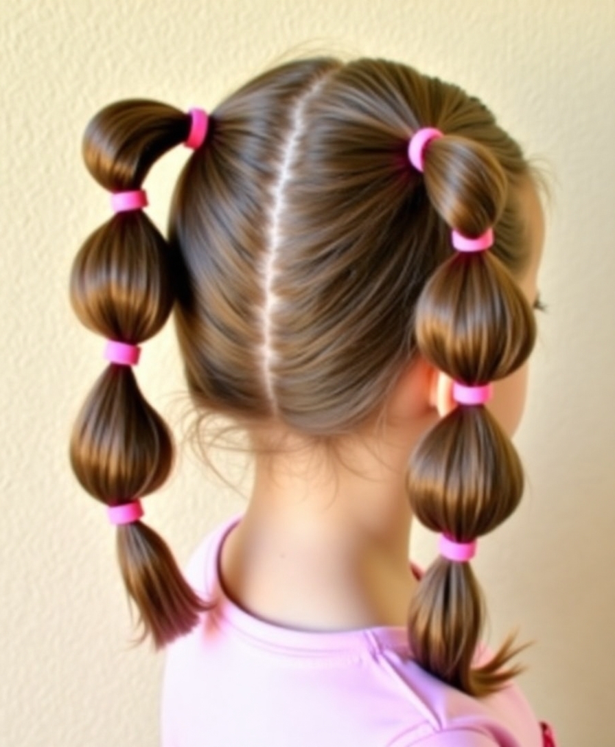 playful bubble ponytail style