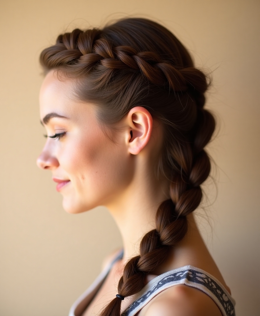quick side swept rope braid