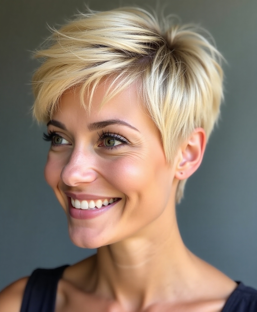 seasonal styling for long pixie