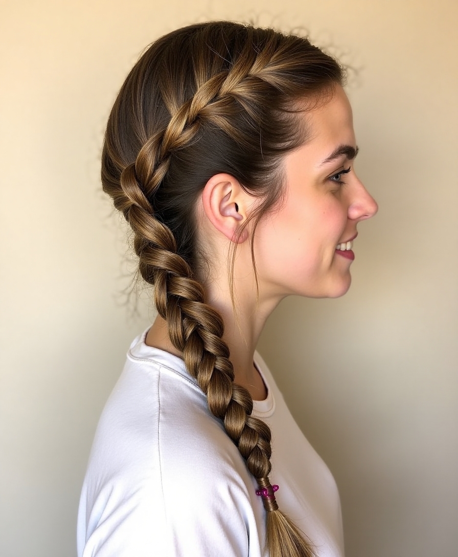 sleek edgy dutch braid