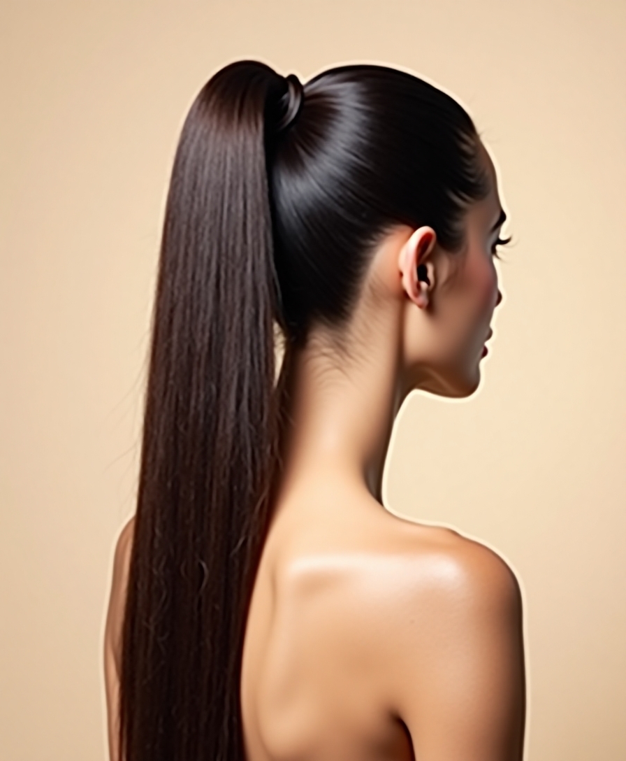 sleek high ponytail hairstyle