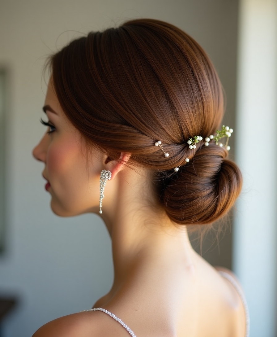 sleek low bun elegance
