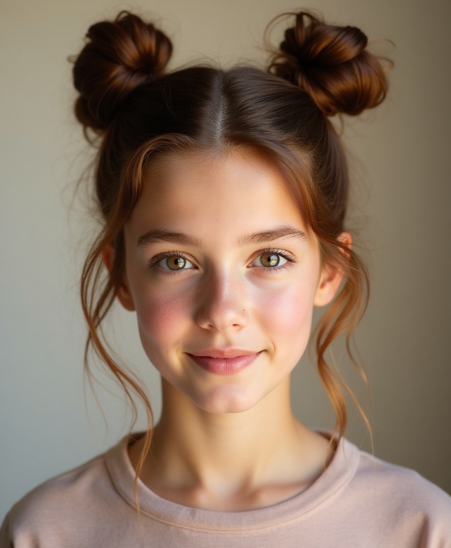 sleek space buns style