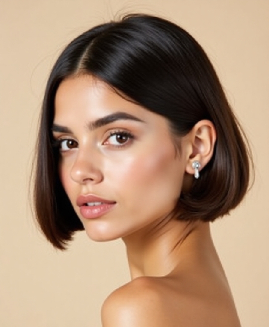 sleek straight hair elegance
