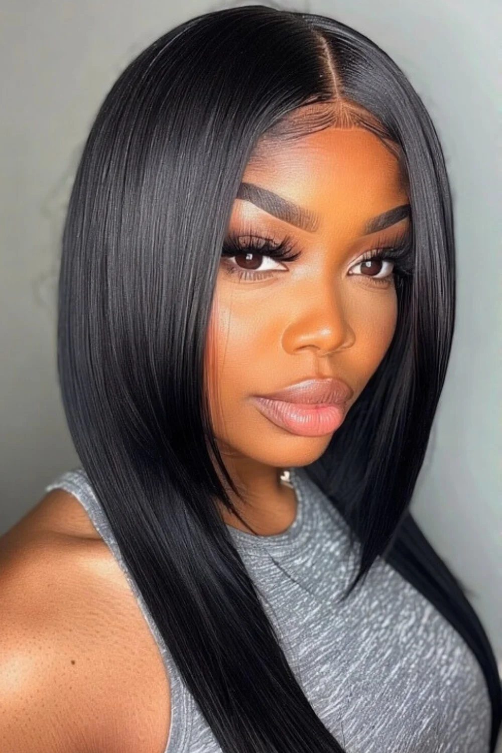 Straight and sleek quick weave hairstyle for a polished look.
