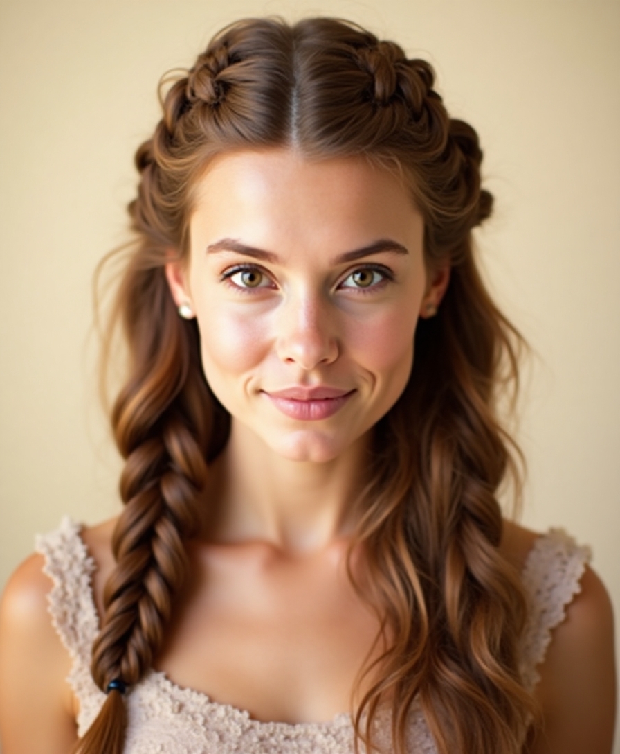 teased volume double dutch braids