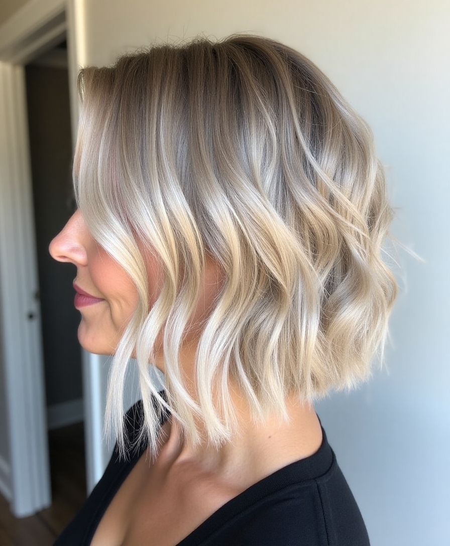 textured bob with volume