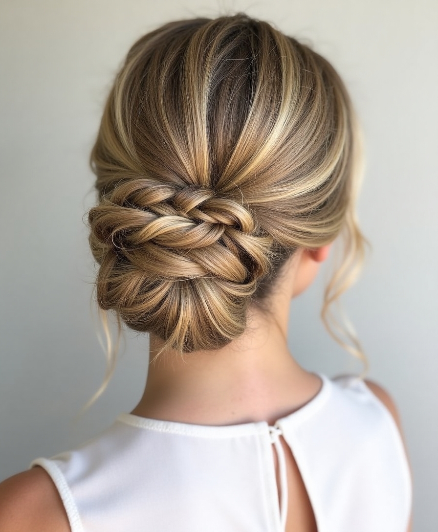 textured messy bun styling