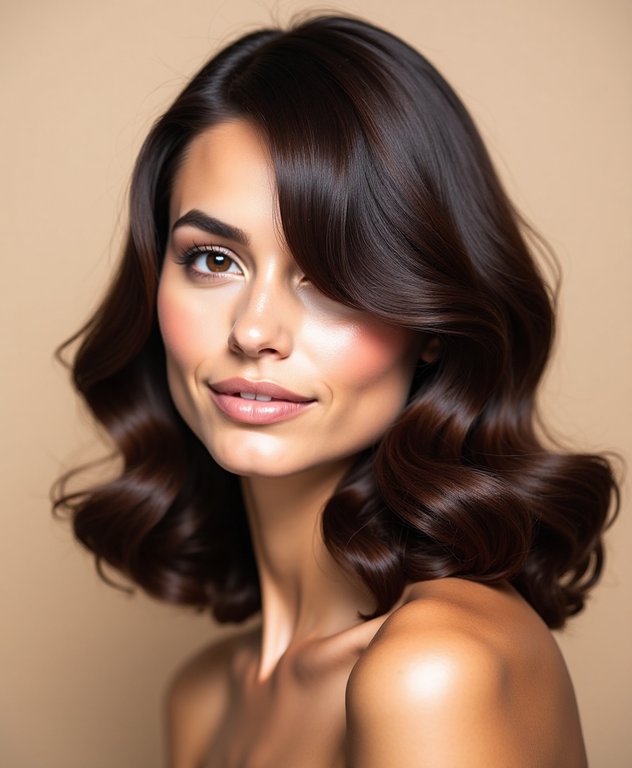timeless deep side part elegance