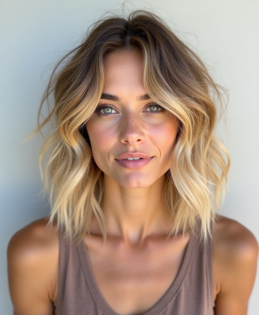 tousled bob with layers