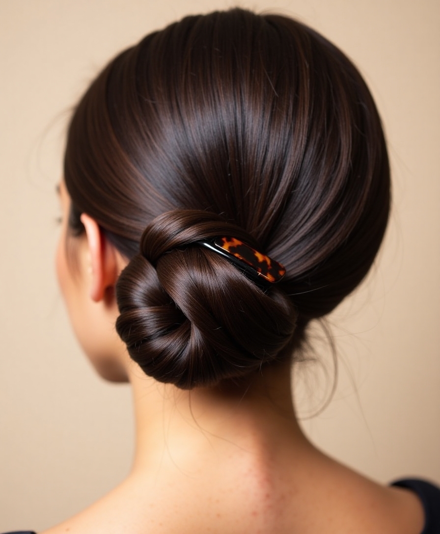 twisted chignon with claw clip