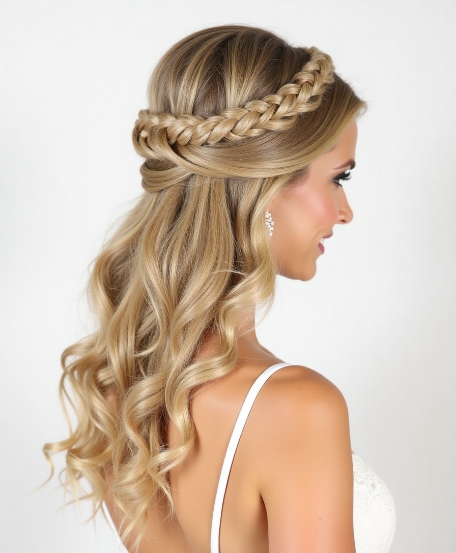 twisted half up crown technique