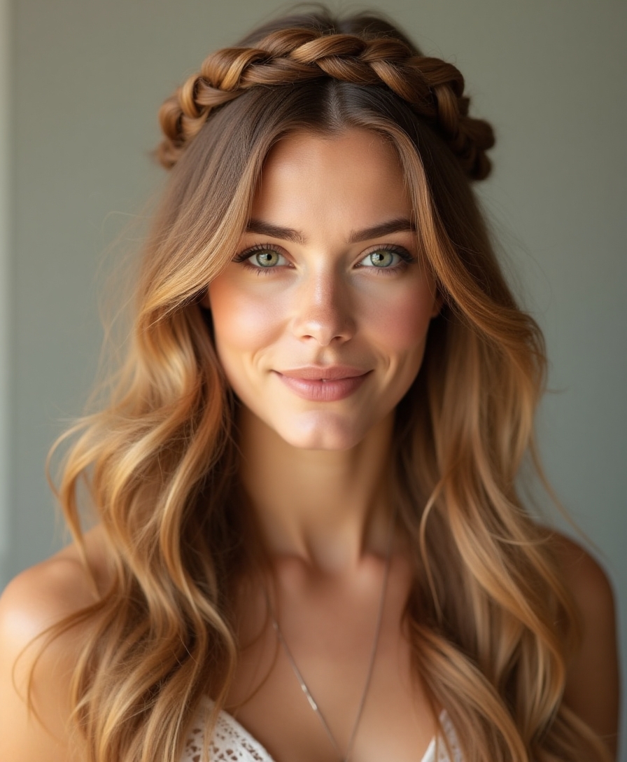 twisted halo crown braid