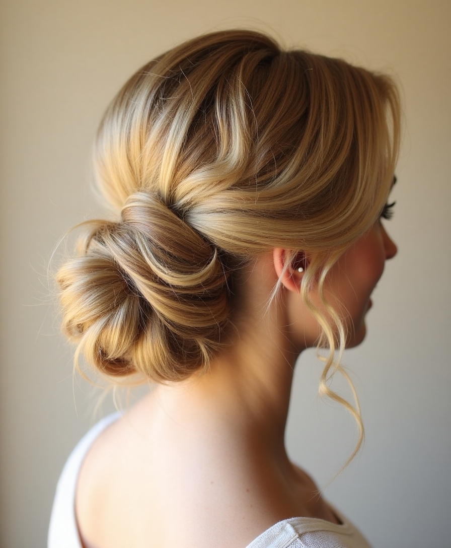 vintage glam low bun