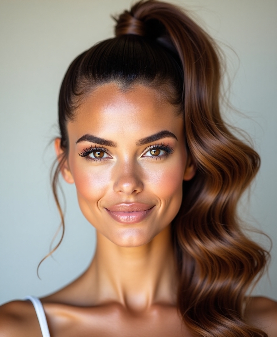 wavy high ponytail techniques