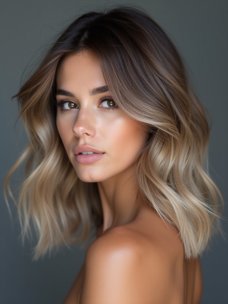 ash brown highlights elegance