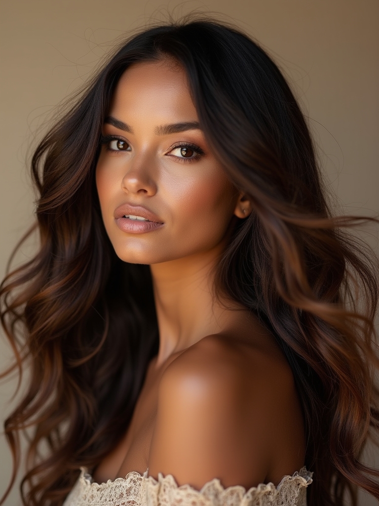 beachy waves dark brown