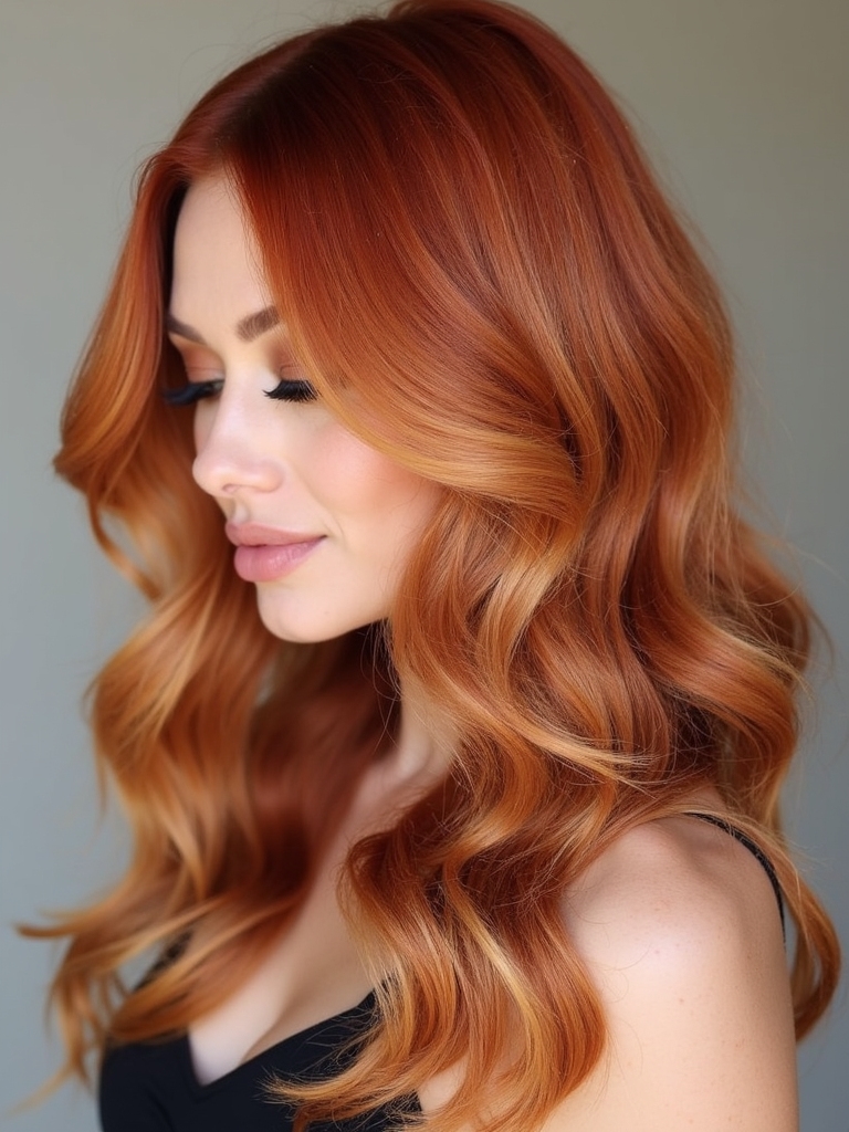 blonde highlights enhance red