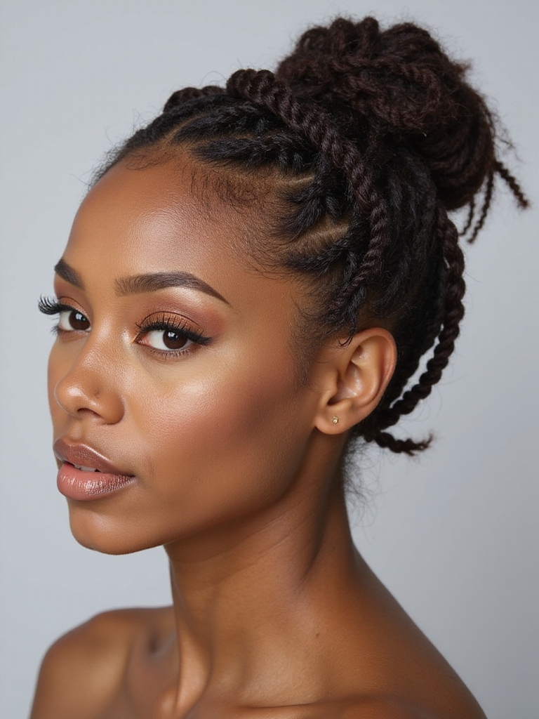 bohemian braided crown bun