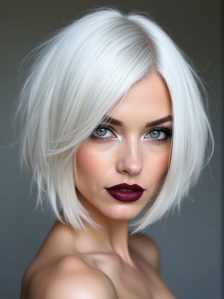 bold asymmetrical platinum lob