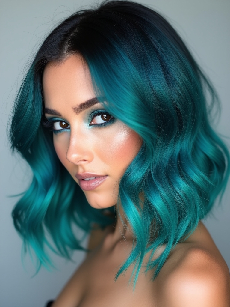 bold blue and green elegance