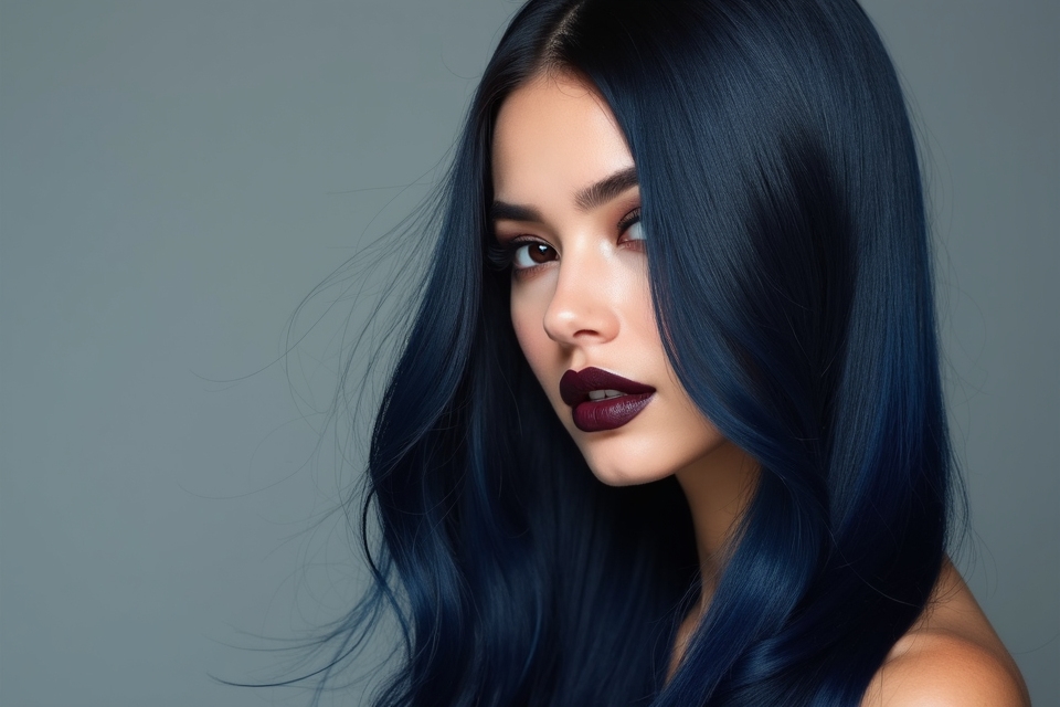 bold blue black shine