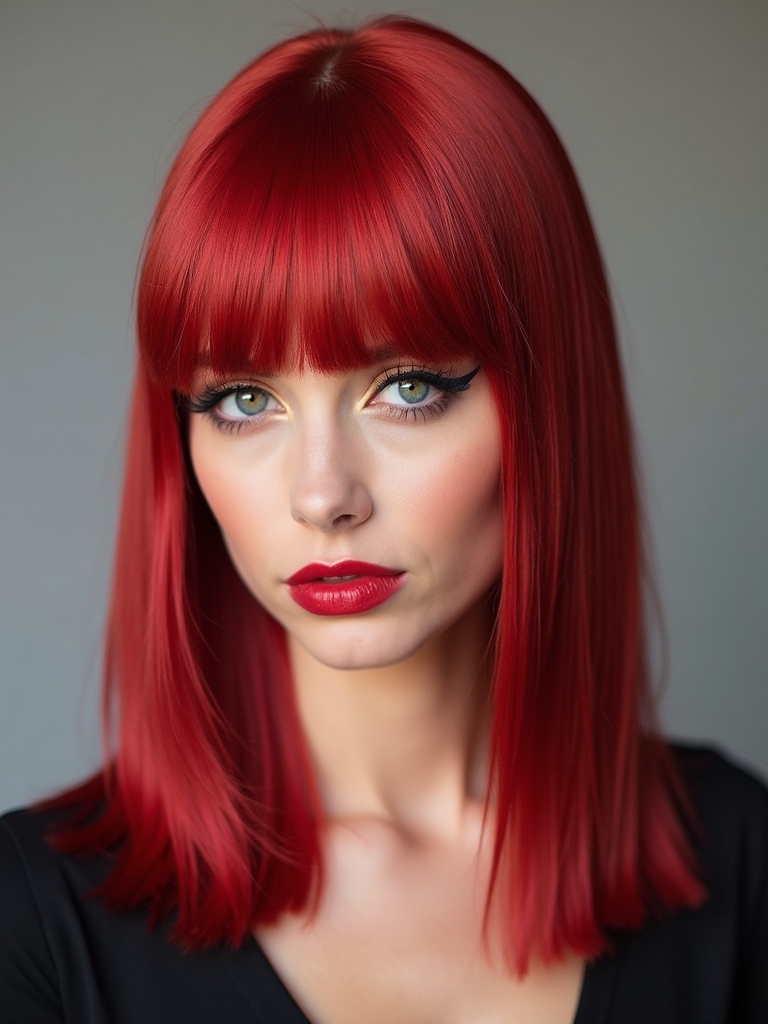 bold cherry bob hairstyle