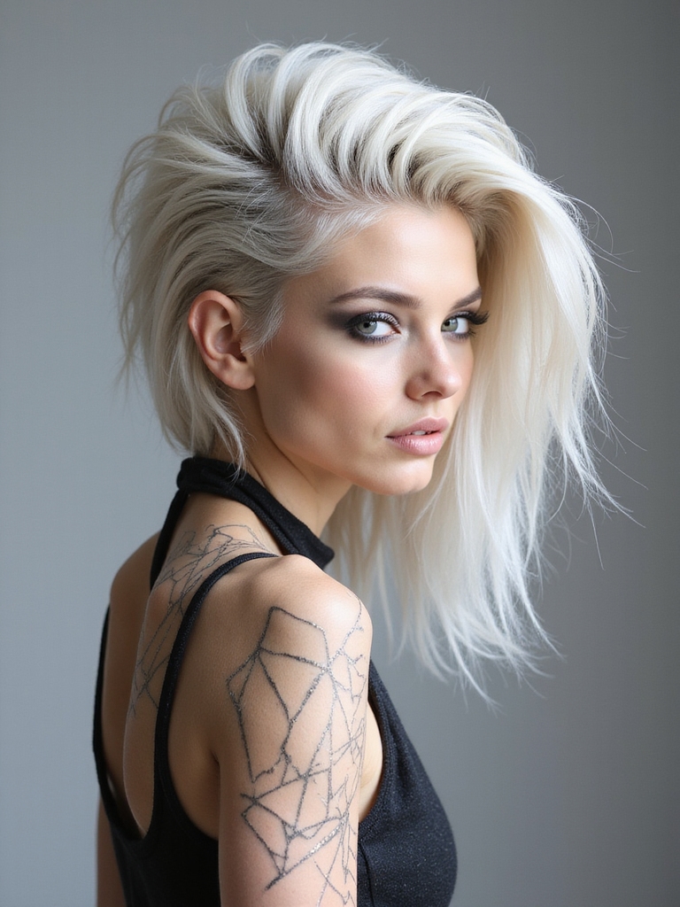 bold edgy platinum undercut