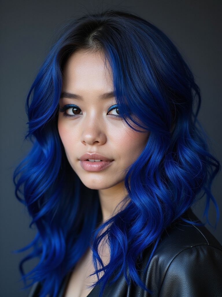 bold electric blue highlights