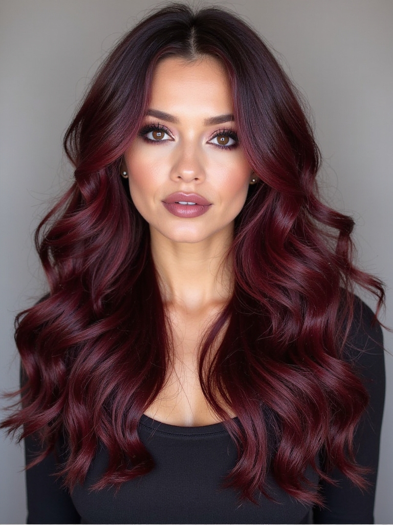 bold fiery merlot ombre