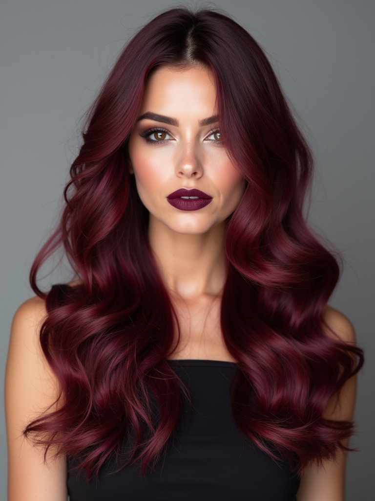 bold maroon hair transformation