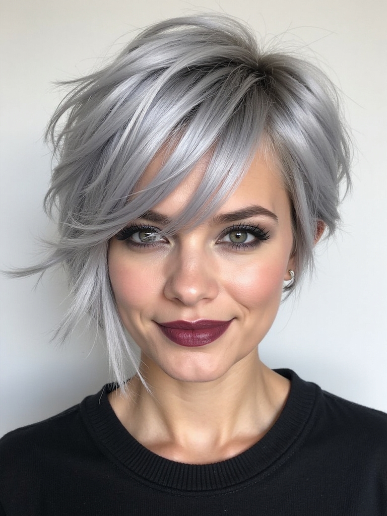 bold silver shag statement
