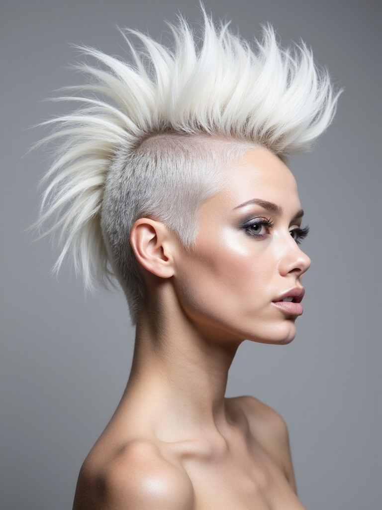 bold textured platinum hairstyle