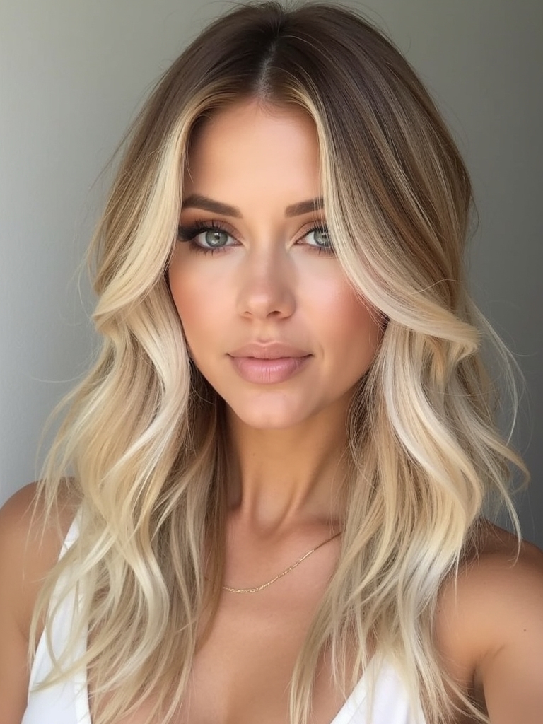 buttery blonde layered hairstyle