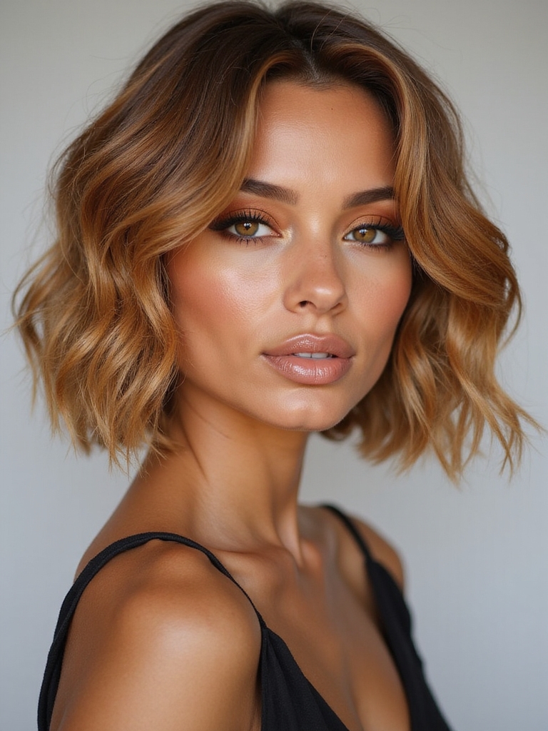 caramel highlights for short hair