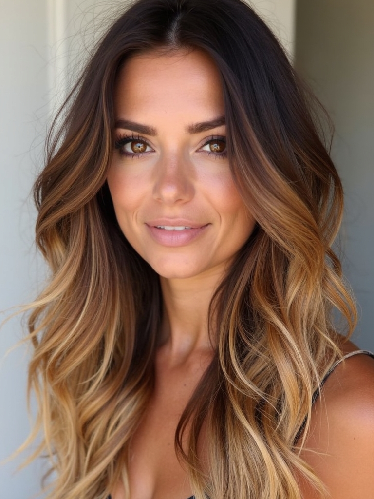caramel sun kissed hair ends