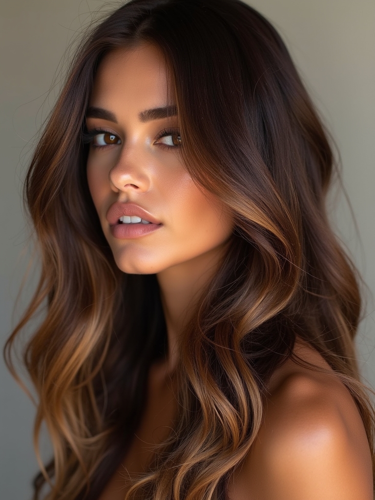 celebrity highlighted brown hairstyles