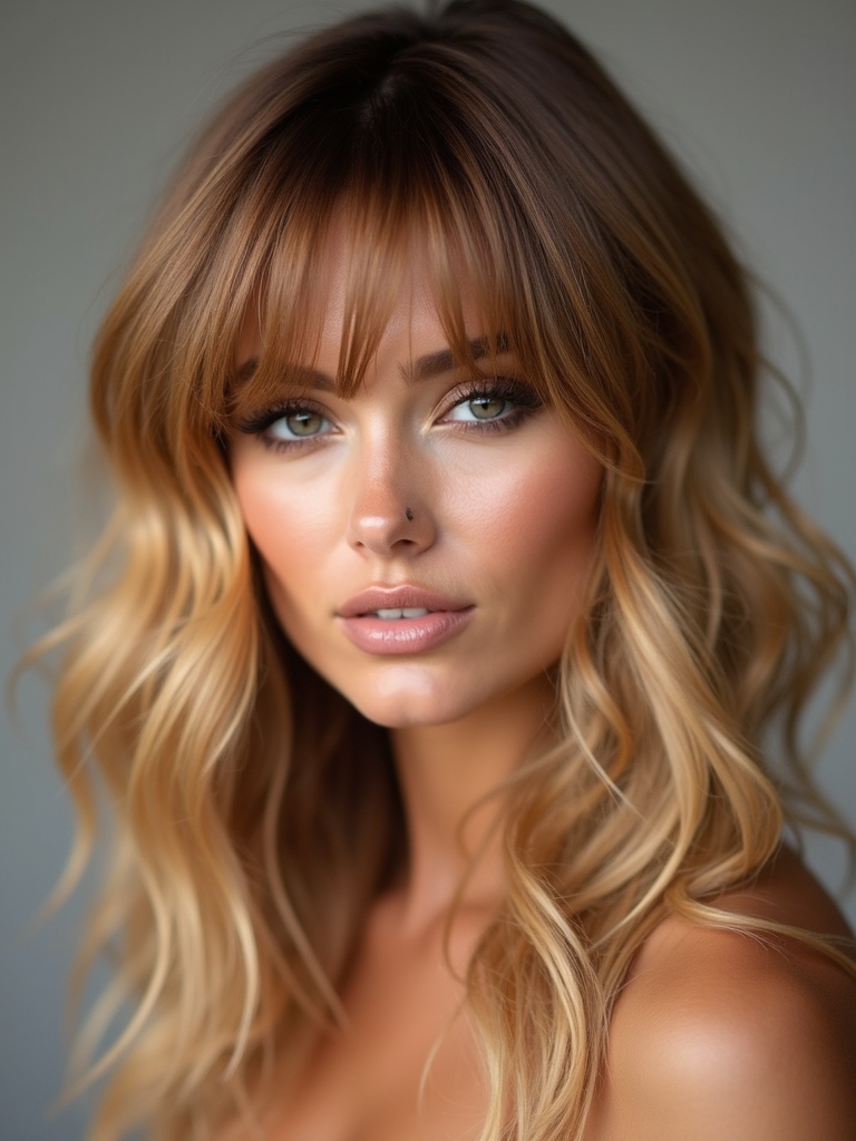 charming versatile caramel bangs