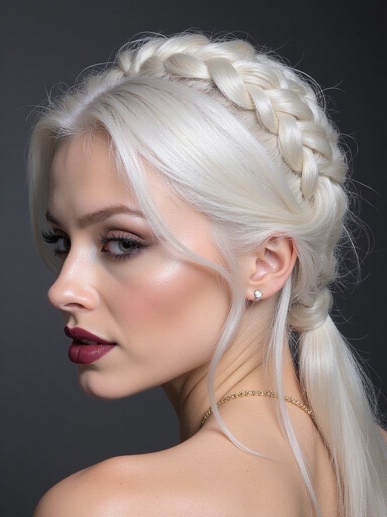chic braided platinum crown