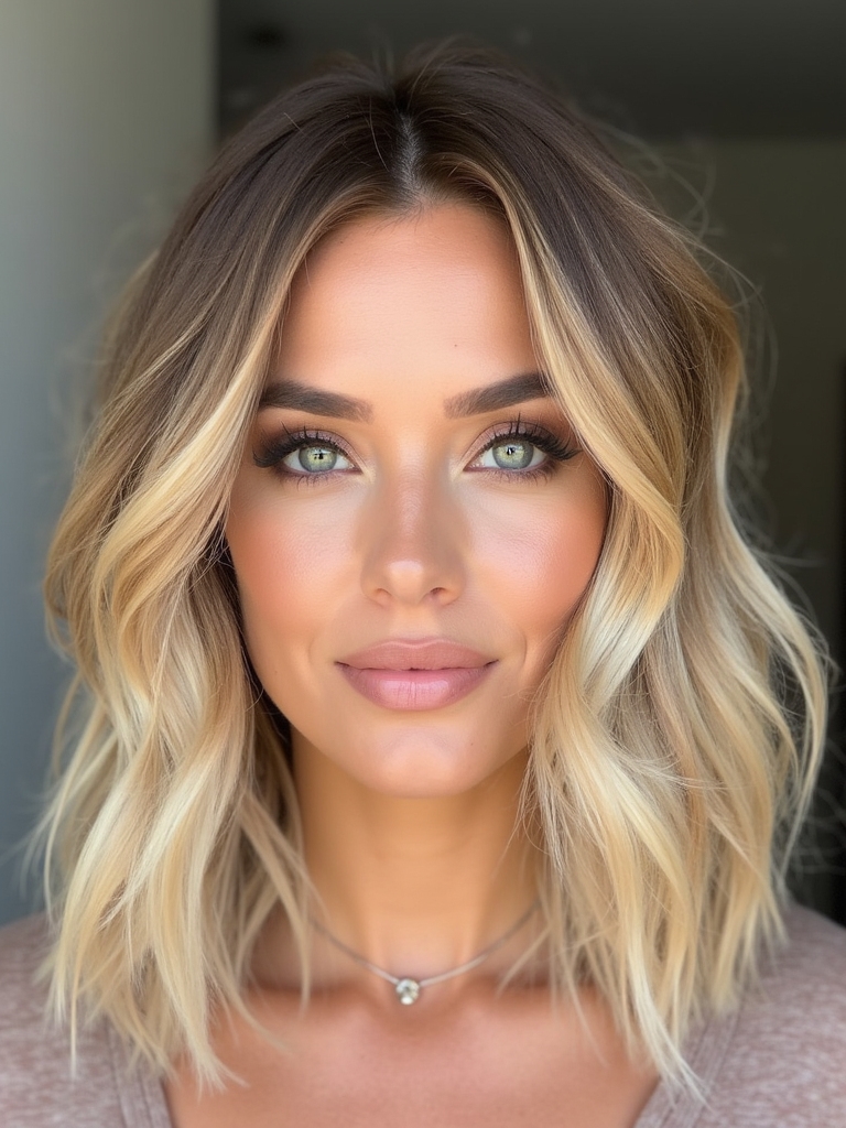 chic layered blonde lob